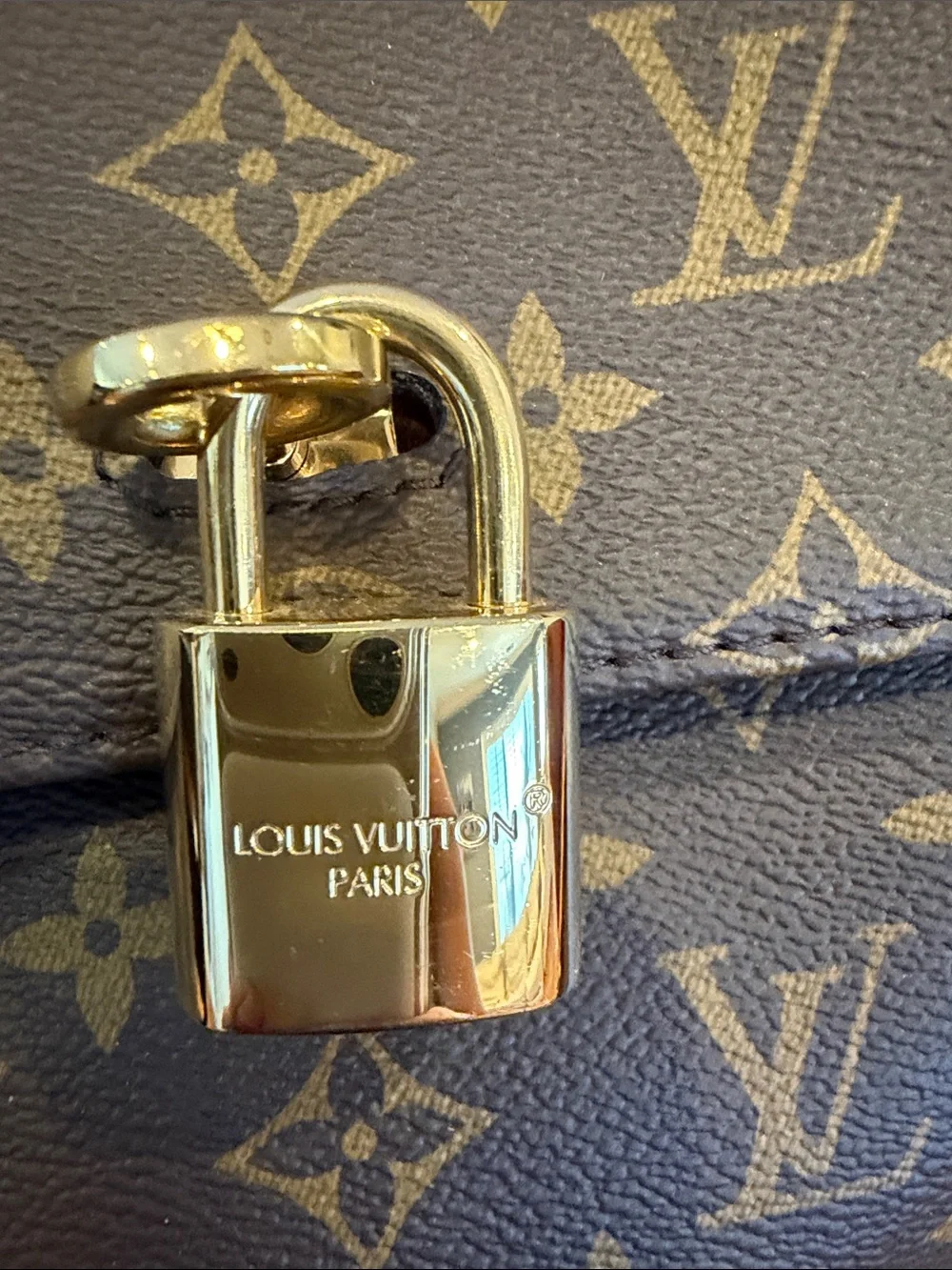 Louis Vuitton Brown Monogram Messenger Bag with Tan Accents and Gold Hardware